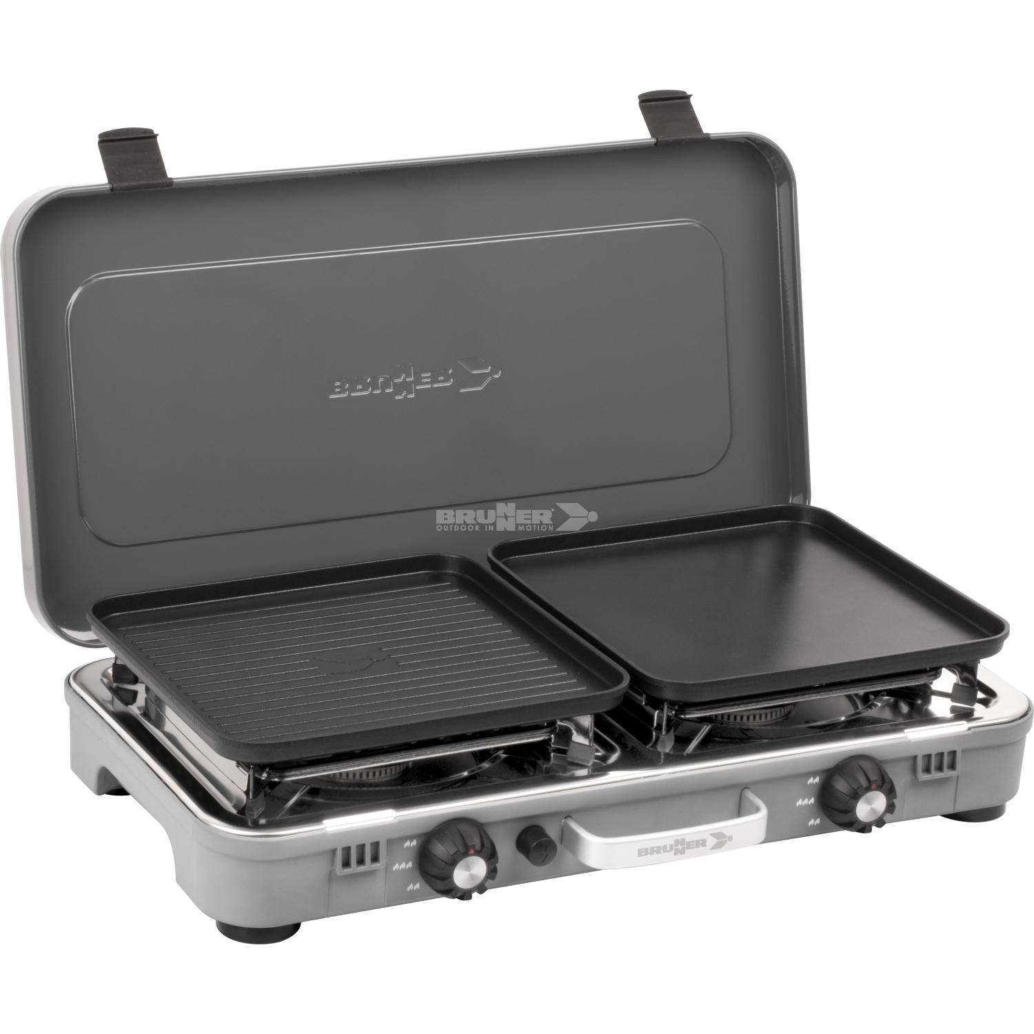 Devil Kookmaster GP 2-flammiger Gaskocher mit Grillplatten – Bild 1